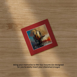 Ak Frames 8X8 Crimson Picture Mounts To Fit 6X6 Aperture Size - Mount Board Only (No Frame Included) - thumbnail 5