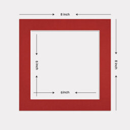 Ak Frames 8X8 Crimson Picture Mounts To Fit 6X6 Aperture Size - Mount Board Only (No Frame Included) - thumbnail 3