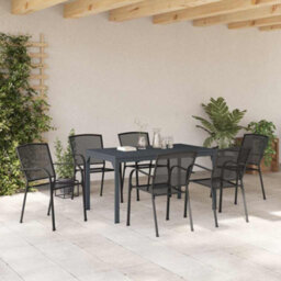 Berkfield Garden Dining Set 7 Pcs Anthracite Steel - thumbnail 4