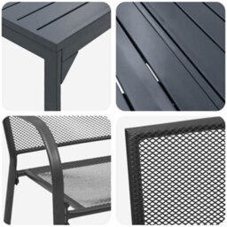 Berkfield Garden Dining Set 7 Pcs Anthracite Steel - thumbnail 9