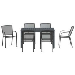 Berkfield Garden Dining Set 7 Pcs Anthracite Steel - thumbnail 7