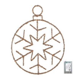 Samuel Alexander 49Cm Battery Powered Light Up Gold Christmas Snowflake Ball With Warm White Twinkling Leds - thumbnail 8