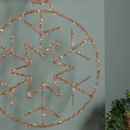 Samuel Alexander 49Cm Battery Powered Light Up Gold Christmas Snowflake Ball With Warm White Twinkling Leds - thumbnail 4