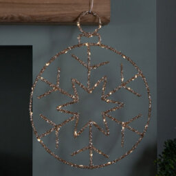 Samuel Alexander 49Cm Battery Powered Light Up Gold Christmas Snowflake Ball With Warm White Twinkling Leds