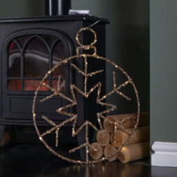 Samuel Alexander 49Cm Battery Powered Light Up Gold Christmas Snowflake Ball With Warm White Twinkling Leds - thumbnail 6