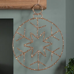 Samuel Alexander 49Cm Battery Powered Light Up Gold Christmas Snowflake Ball With Warm White Twinkling Leds - thumbnail 3