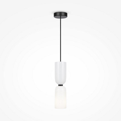 Luminosa Lighting Luminosa Memory Modern Slim Pendant Ceiling Light Black 1Xe14 White Shade - image 1