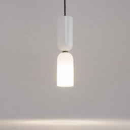 Luminosa Lighting Luminosa Memory Modern Slim Pendant Ceiling Light Black 1Xe14 White Shade - thumbnail 4