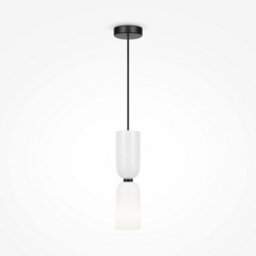 Luminosa Lighting Luminosa Memory Modern Slim Pendant Ceiling Light Black 1Xe14 White Shade - thumbnail 1