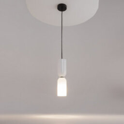 Luminosa Lighting Luminosa Memory Modern Slim Pendant Ceiling Light Black 1Xe14 White Shade - thumbnail 2