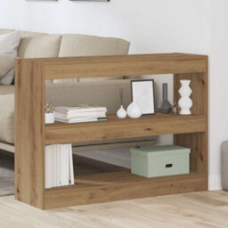 Berkfield Bookcase/room Divider - Artisan Oak - 100X30X72 Cm - Made From Engineered Wood - thumbnail 4