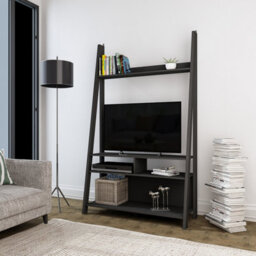LPD Tiva Black Ladder Tv Unit - Sleek Leaning Design With Spacious Media Display & Shelving W 105 X L 38.6 X H 175.4 Cm - thumbnail 5