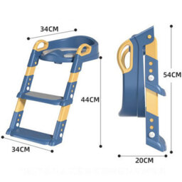 Taylor & Brown Adjustable Potty Ladder Seat With Steps, Cushioned Toddler Toilet Trainer With Handles & Anti-Slip Stool (Blue) - thumbnail 7