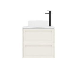 Royal Bathrooms Royal Bathroom Elmore 600mm Classic White Wall Mounted Vanity Unit 2 Drawer With Plain White Worktop & No Basin - thumbnail 7