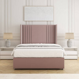 Bsspoke Cheshire Divan Bed Set Pink Plush Velvet With 54Inch Headboard No Mattress No Drawers In Double King 4Ft 6Ft - thumbnail 3