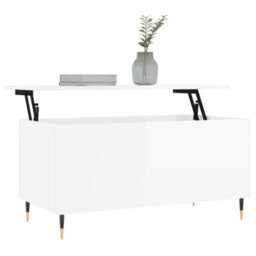 Berkfield Coffee Table High Gloss White 90X44.5X45 Cm Engineered Wood - thumbnail 3