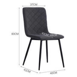 Living And Home Set Of 4 Grey Dining Chair Set Frosted Velvet Kitchen Chair Accent Chair For Living Room Kitchen - thumbnail 6