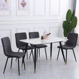 Living And Home Set Of 4 Grey Dining Chair Set Frosted Velvet Kitchen Chair Accent Chair For Living Room Kitchen - thumbnail 1