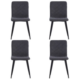 Living And Home Set Of 4 Grey Dining Chair Set Frosted Velvet Kitchen Chair Accent Chair For Living Room Kitchen - thumbnail 5