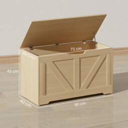 Wyld Haus Yolu Vina 100L Natural Wood-Effect Storage Chest With Safety Hinges And Anti-Slip Feet - thumbnail 3