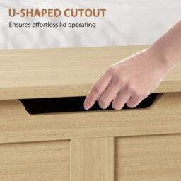 Wyld Haus Yolu Vina 100L Natural Wood-Effect Storage Chest With Safety Hinges And Anti-Slip Feet - thumbnail 6