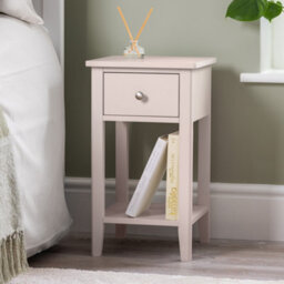 Christow 1 Drawer Slim Bedside Table Pink