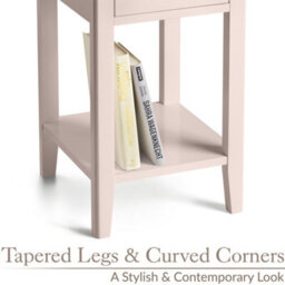 Christow 1 Drawer Slim Bedside Table Pink - thumbnail 5
