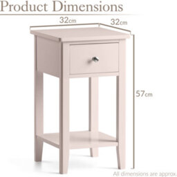 Christow 1 Drawer Slim Bedside Table Pink - thumbnail 7