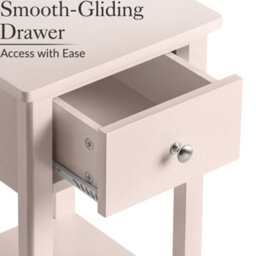 Christow 1 Drawer Slim Bedside Table Pink - thumbnail 4