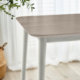 Furniturebox Uk Lynton Large White & Light Grey Wooden Dining Table With 2 Benches & 2 Chairs - thumbnail 3