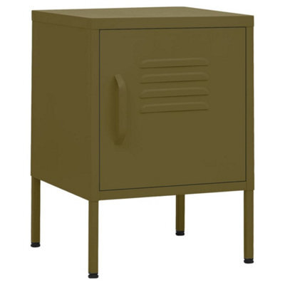Berkfield Modern Nightstand Olive Green 35X35X51 Cm Steel - image 1