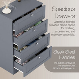 Lassic Vida Designs Altino 4 Drawer Chest, Grey - thumbnail 7