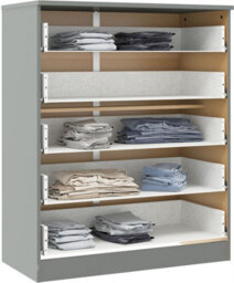 Denver Grey Gloss 5 Drawer Chest Of Drawers Bedroom Furniture Storage - thumbnail 7