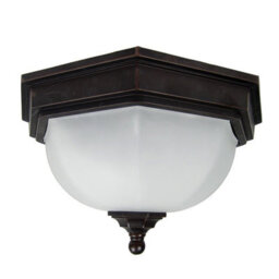 Elstead Fairford 2 Light Bathroom Flush Ceiling Lantern Bronze Ip44, E27 - thumbnail 1