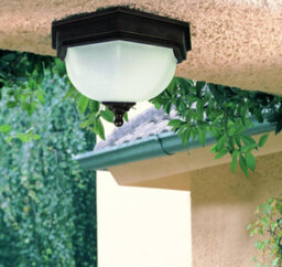Elstead Fairford 2 Light Bathroom Flush Ceiling Lantern Bronze Ip44, E27 - thumbnail 2