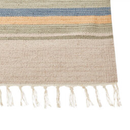 Beliani Klim Handwoven Cotton Kilim Rug 140 X 200 Cm Beige Multicolour Reversible Tassels - thumbnail 5