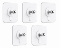 Volunx Self Adhesive Wall Hooks Screw No Drill Strong Sticky Hooks Bathroom Kitchen Home 5-20 - thumbnail 1