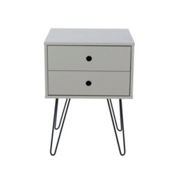 Core Products Options Telford 2 Drawer Grey Bedside Cabinet - Metal Hair Pin Legs, H54.0Cm X W40.0Cm X D40.0Cm - thumbnail 4