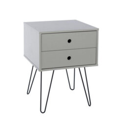 Core Products Options Telford 2 Drawer Grey Bedside Cabinet - Metal Hair Pin Legs, H54.0Cm X W40.0Cm X D40.0Cm - thumbnail 5