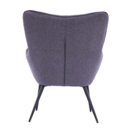 More4Homes Vera Fabric Occasional Living Room Bedroom Modern Metal Legs Accent Chair Armchair (Charcoal W Footstool) - thumbnail 4