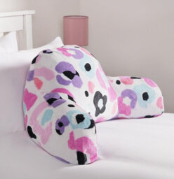 OHS Leopard Cushion Bed Reading Pillow Gamer Soft Arms Lumbar Chair Support - thumbnail 2