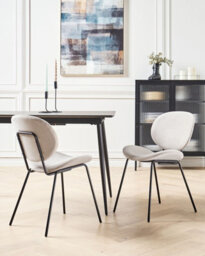Beliani Set Of 2 Dining Chairs Luana Velvet Light Beige - thumbnail 2