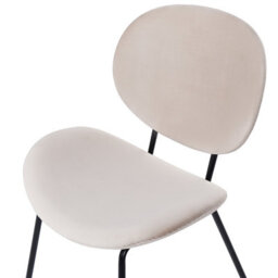 Beliani Set Of 2 Dining Chairs Luana Velvet Light Beige - thumbnail 7