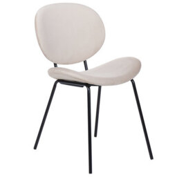 Beliani Set Of 2 Dining Chairs Luana Velvet Light Beige - thumbnail 4