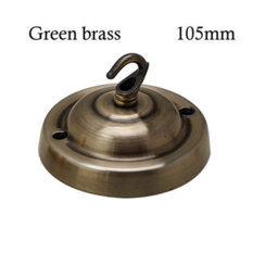Green Brass Ceiling Rose With Hook 105mm Metal Ceiling Plate For Pendant Light Fitting Chic Flush Mount Canopy For Indoor Lighting