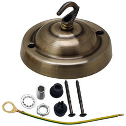 Green Brass Ceiling Rose With Hook 105mm Metal Ceiling Plate For Pendant Light Fitting Chic Flush Mount Canopy For Indoor Lighting - thumbnail 4