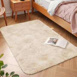 Aspire Homeware Non-Slip Tie Dye Cream Shaggy Rug Soft Fluffy Doormat, (L)80Cm X (W)50Cm - thumbnail 6