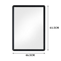 Darphe Black Modern Bathroom Wall-Mounted Square Mirror Without Drilling Holes - thumbnail 5