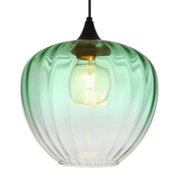 Luminosa Lighting Luminosa Sander Dome Pendant Ceiling Light Matt Black Green Glass Shade 1X E27 - thumbnail 3
