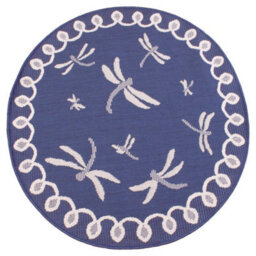 Blue Outdoor Rug, Animal Bordered Stain-Resistant Rug For Patio Decks Garden, 15mm Modern Outdoor Rug- 80Cm X 150Cm - thumbnail 6
